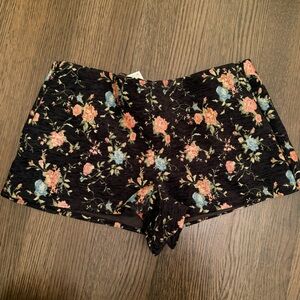 Zara Floral Black Micro Shorts